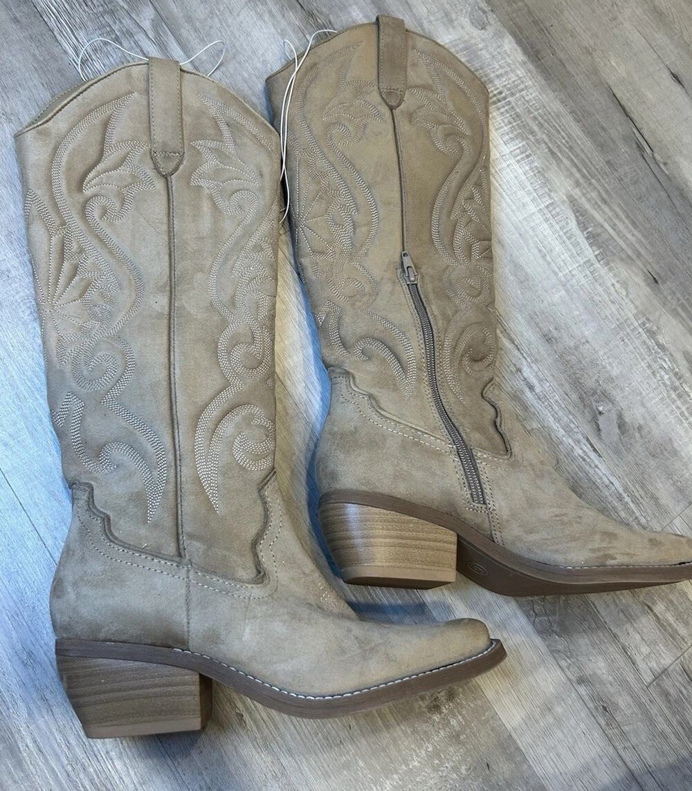 Women's Kenzie Tall Western Boots - Wild Fable Tan Size 6